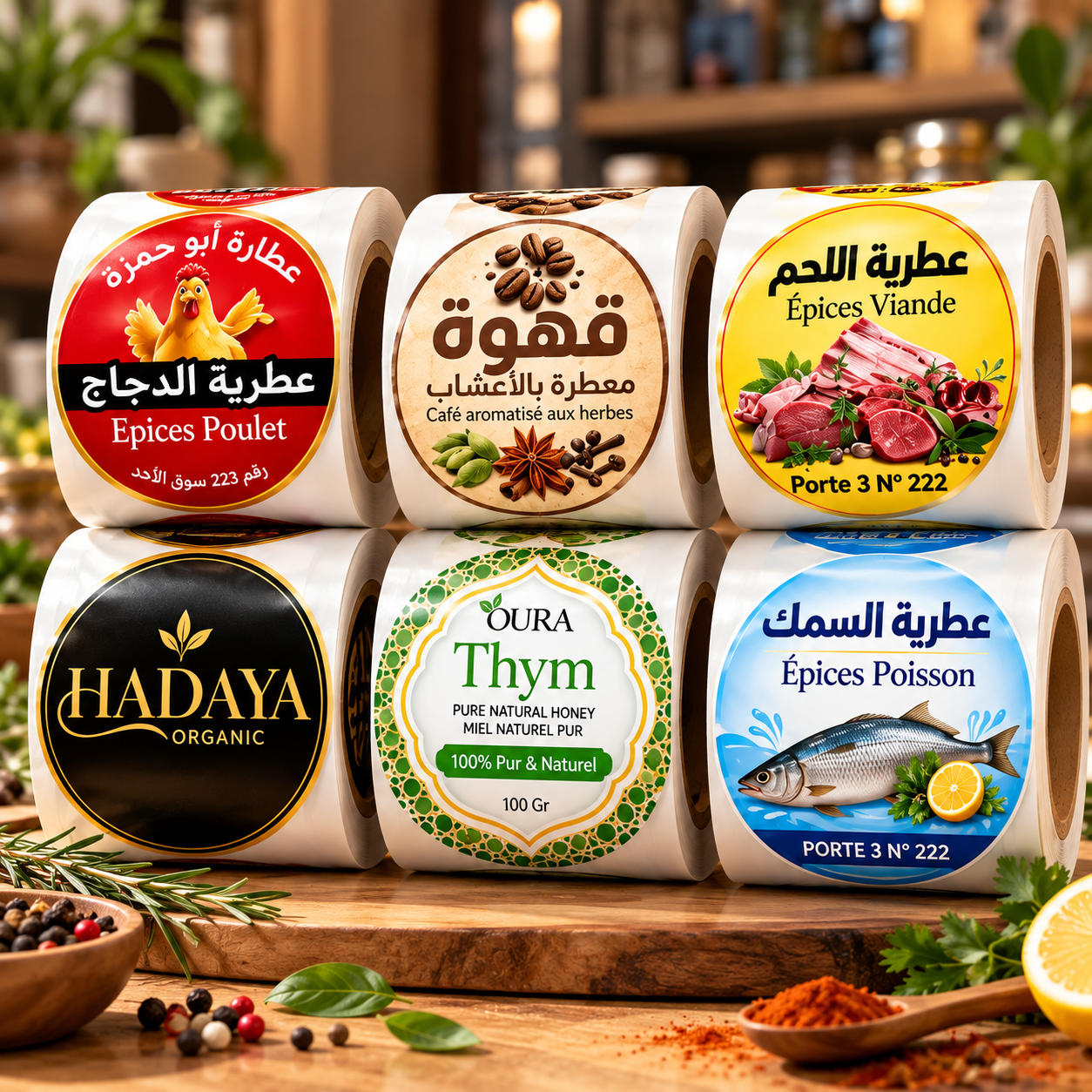 نماذج من أعمال طباعة ستيكرات البوبين
